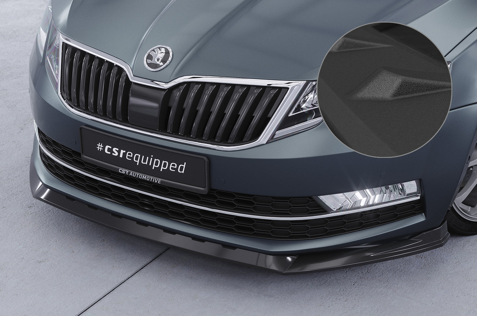 CSR Frontspoiler | Cup-Spoilerlippe mit ABE für Skoda Octavia 3 (Typ 5E) CSL499-S Strukturiert schwarz matt (keine Lackierung erforderlich)