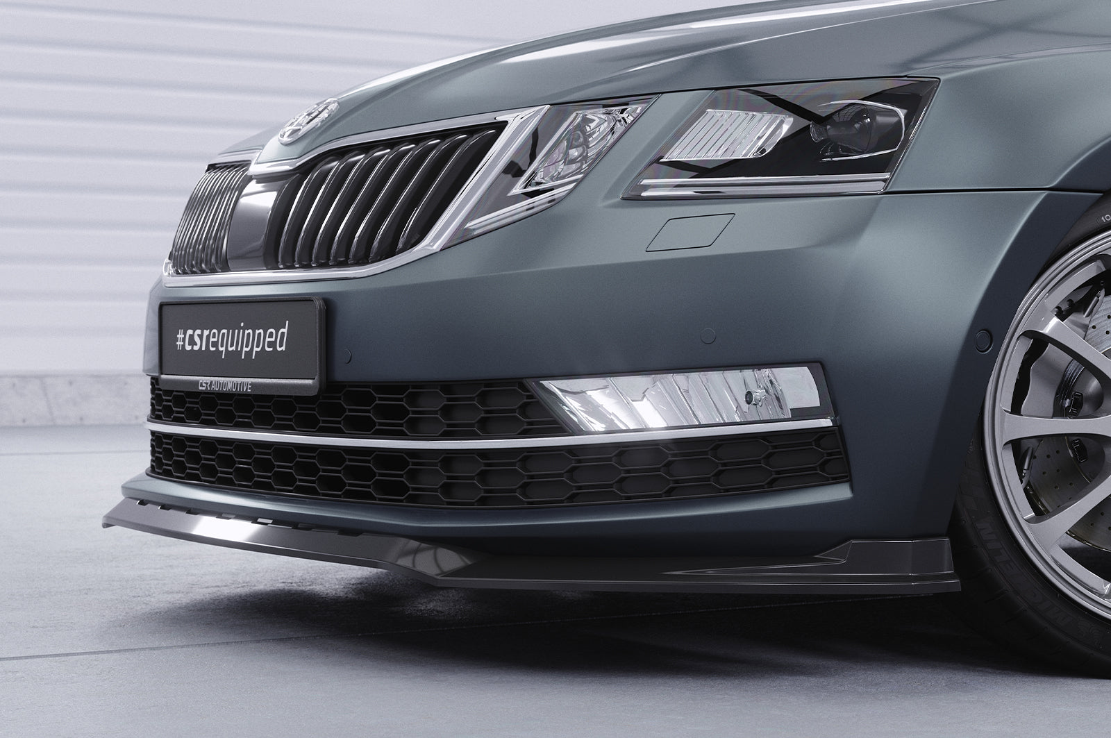 CSR Frontspoiler | Cup-Spoilerlippe mit ABE für Skoda Octavia 3 (Typ 5E) CSL499-C Carbon Look Hochglanz (keine Lackierung erforderlich)