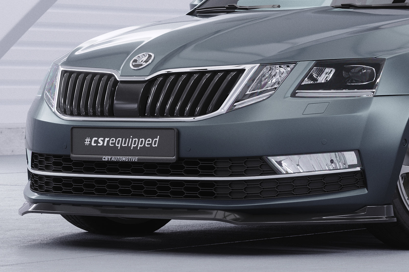 CSR Frontspoiler | Cup-Spoilerlippe mit ABE für Skoda Octavia 3 (Typ 5E) CSL499-S Strukturiert schwarz matt (keine Lackierung erforderlich)
