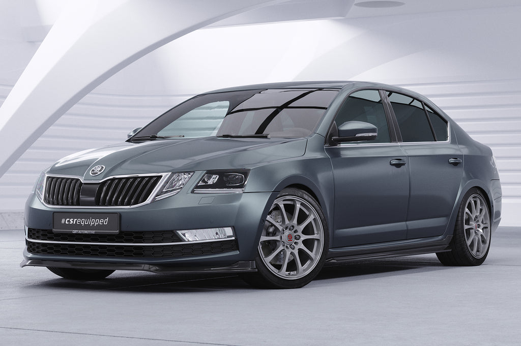 CSR Frontspoiler | Cup-Spoilerlippe mit ABE für Skoda Octavia 3 (Typ 5E) CSL499-C Carbon Look Hochglanz (keine Lackierung erforderlich)