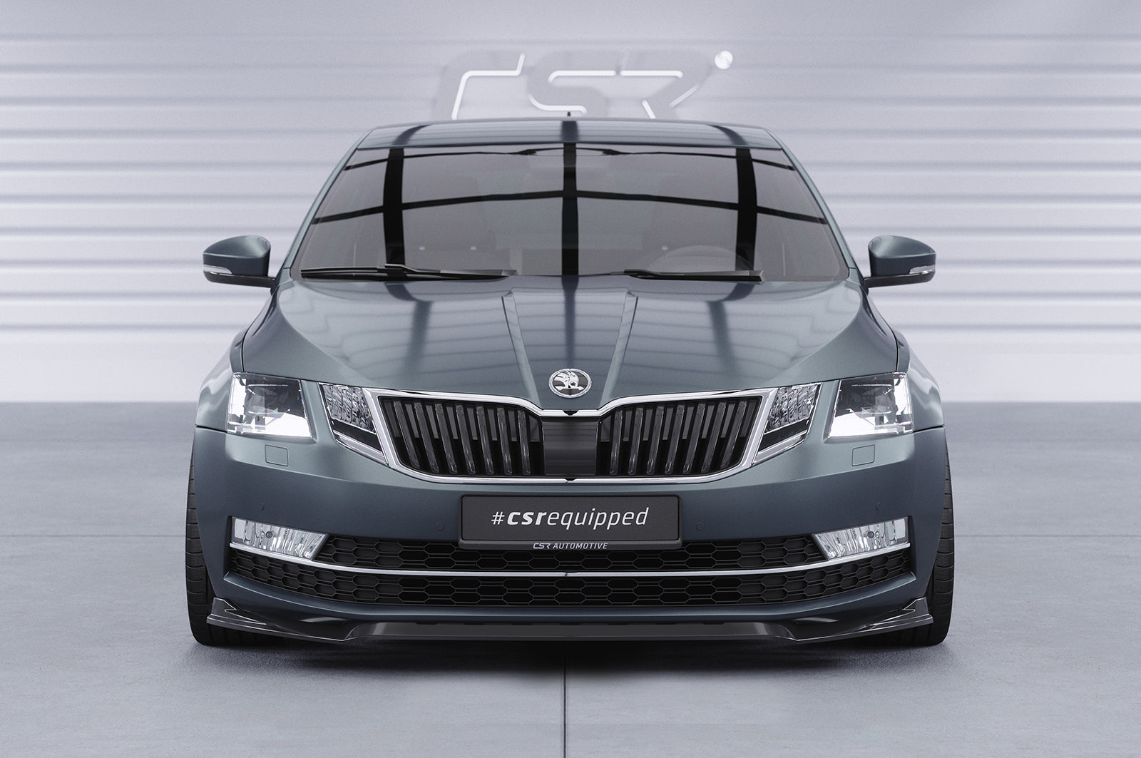 CSR Frontspoiler | Cup-Spoilerlippe mit ABE für Skoda Octavia 3 (Typ 5E) CSL499-S Strukturiert schwarz matt (keine Lackierung erforderlich)