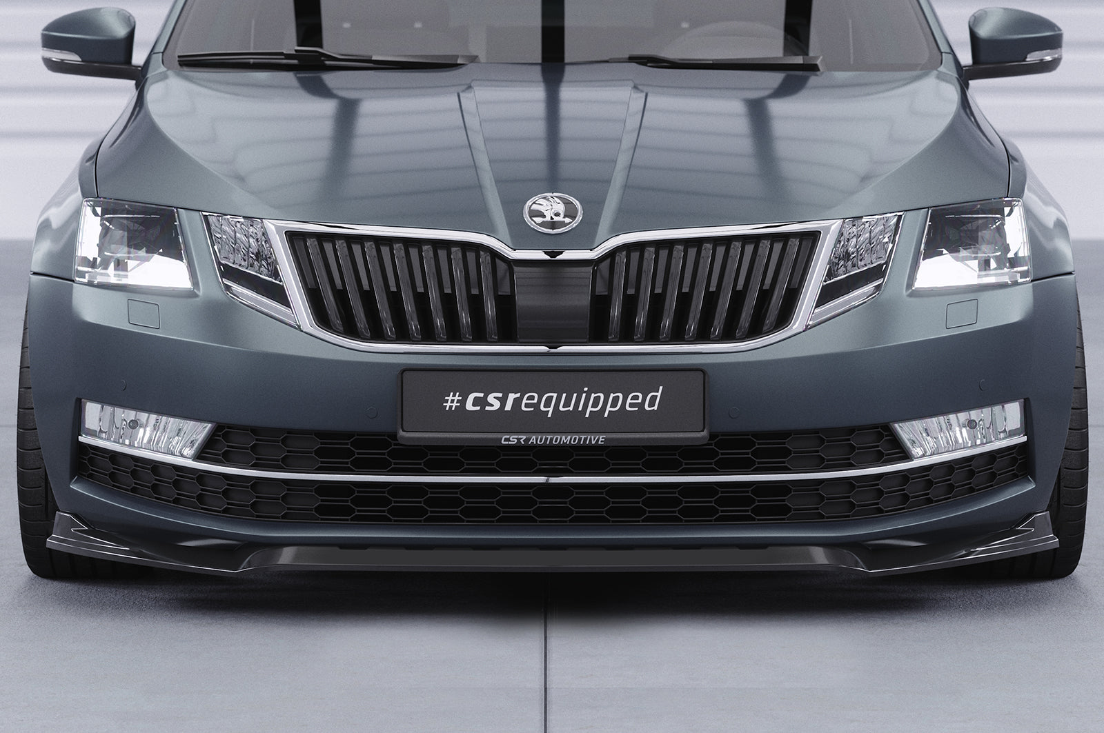 CSR Frontspoiler | Cup-Spoilerlippe mit ABE für Skoda Octavia 3 (Typ 5E) CSL499-C Carbon Look Hochglanz (keine Lackierung erforderlich)