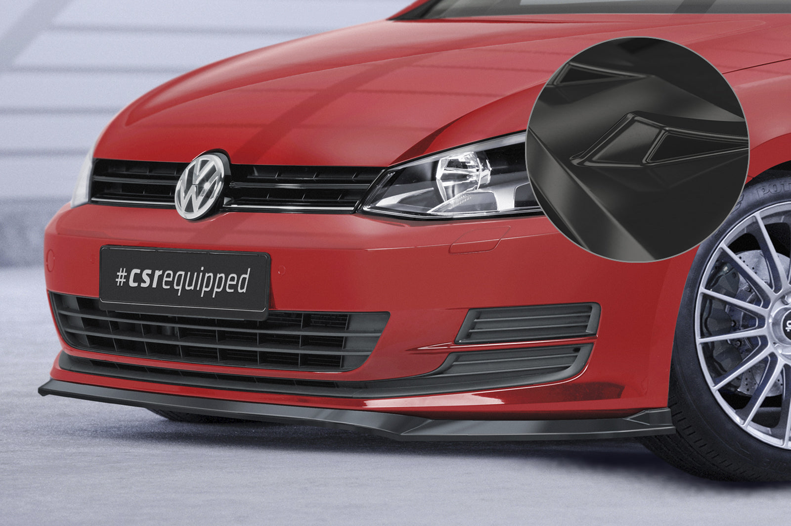 CSR Frontspoiler | Cup-Spoilerlippe mit ABE für VW Golf 7 CSL500-G Glossy schwarz Hochglanz (keine Lackierung erforderlich)