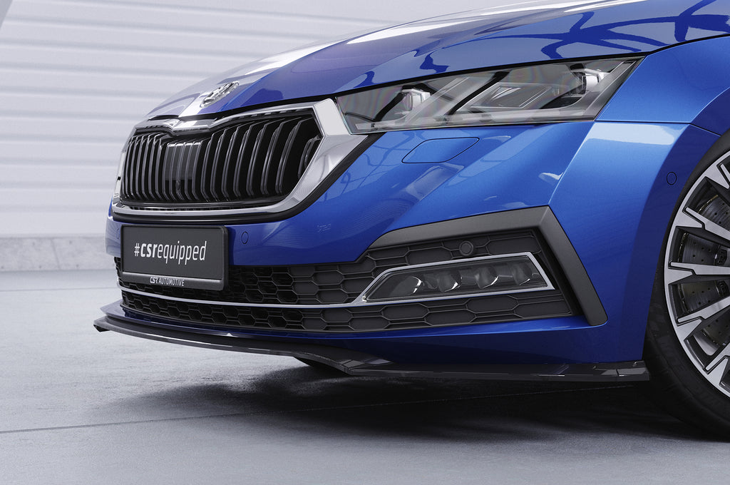 CSR Frontspoiler | Cup-Spoilerlippe mit ABE für Skoda Octavia 4 CSL501-C Carbon Look Hochglanz (keine Lackierung erforderlich)