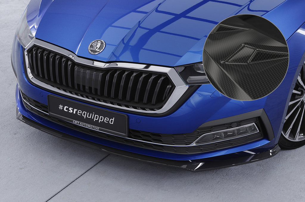 CSR Frontspoiler | Cup-Spoilerlippe mit ABE für Skoda Octavia 4 CSL501-C Carbon Look Hochglanz (keine Lackierung erforderlich)