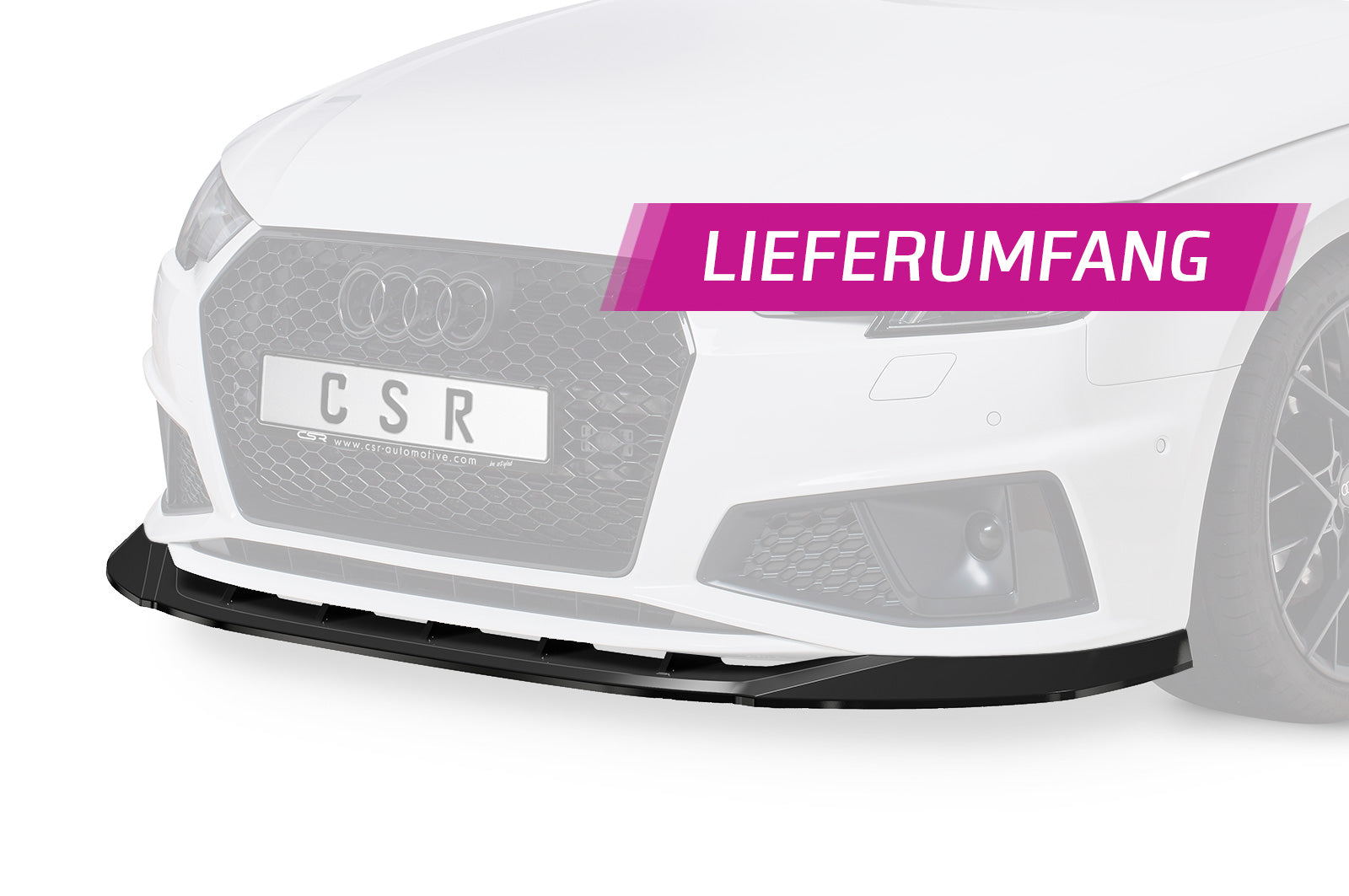 CSR Frontspoiler | Cup-Spoilerlippe mit ABE für Audi A4 B9 CSL503-L Unlackiert roh (Lackierung erforderlich)