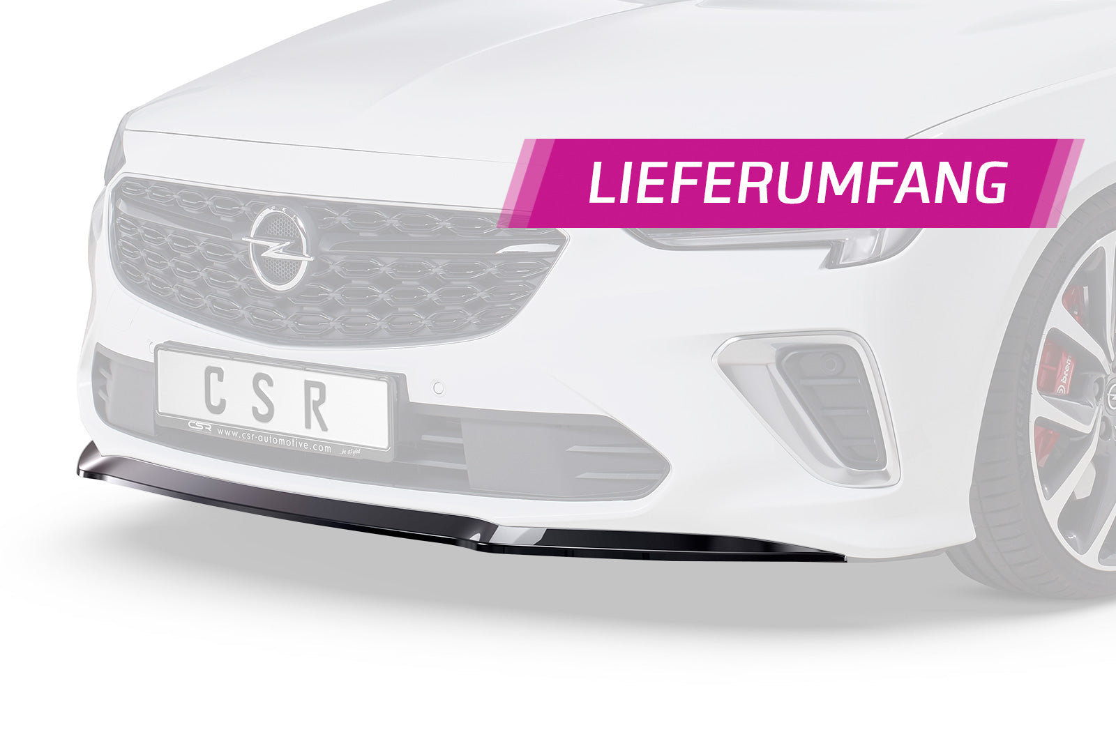 CSR Frontspoiler | Cup-Spoilerlippe mit ABE für Opel Insignia B Gsi CSL505-G Glossy schwarz Hochglanz (keine Lackierung erforderlich)