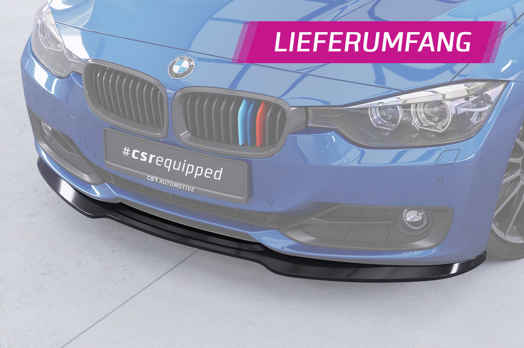 CSR Frontspoiler | Cup-Spoilerlippe mit ABE für BMW 3er (F30 / F31) CSL506-S Strukturiert schwarz matt (keine Lackierung erforderlich)