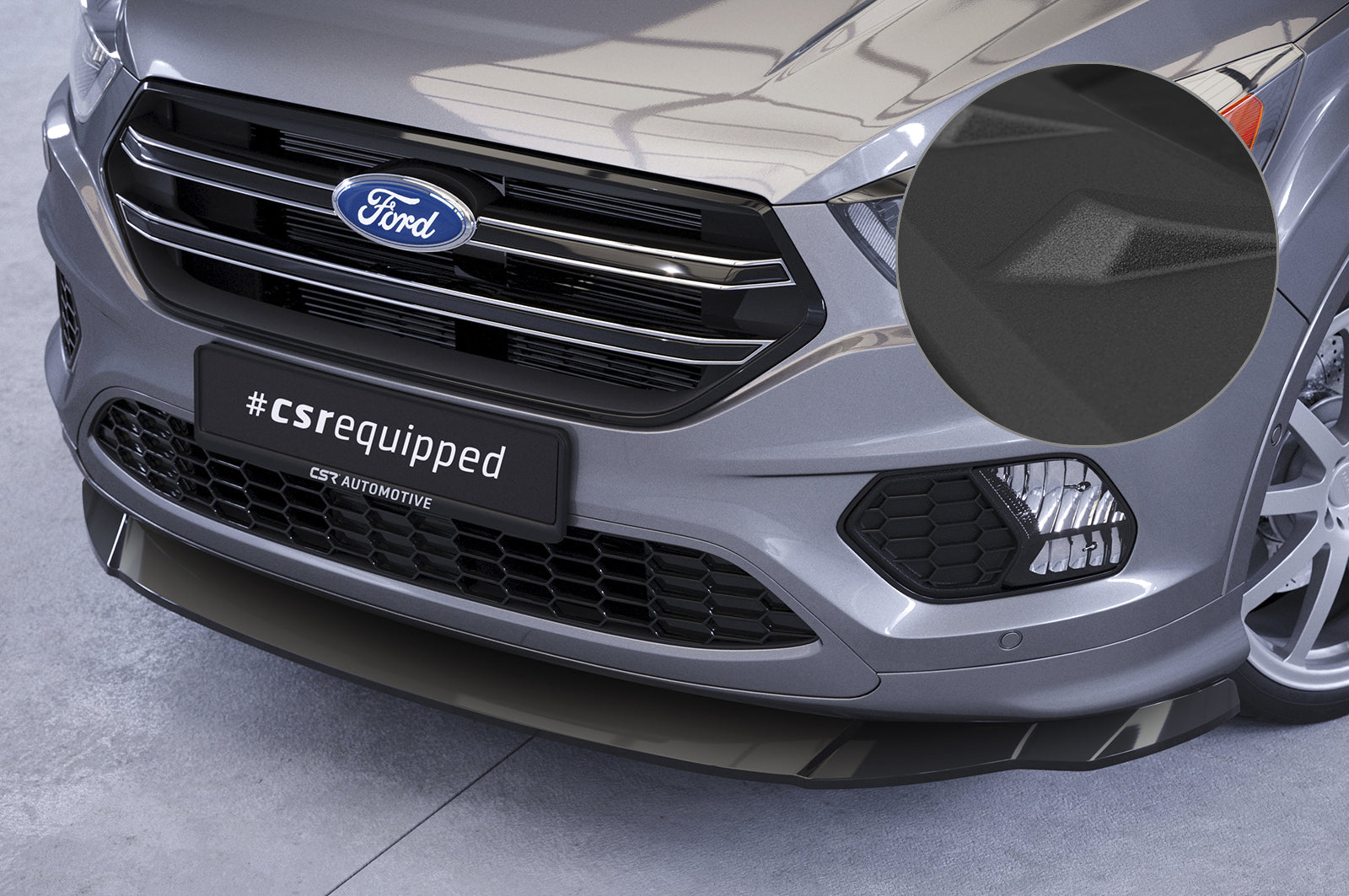 CSR Frontspoiler | Cup-Spoilerlippe mit ABE für Ford Kuga 2 CSL507-S Strukturiert schwarz matt (keine Lackierung erforderlich)
