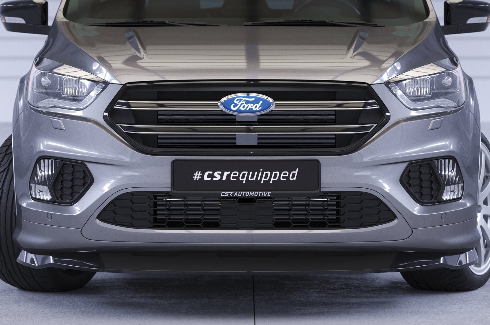 CSR Frontspoiler | Cup-Spoilerlippe mit ABE für Ford Kuga 2 CSL507-C Carbon Look Hochglanz (keine Lackierung erforderlich)