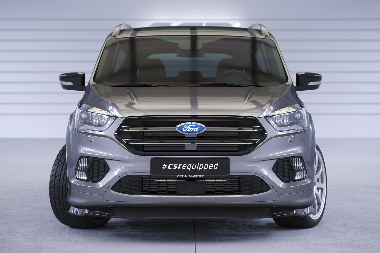 CSR Frontspoiler | Cup-Spoilerlippe mit ABE für Ford Kuga 2 CSL507-C Carbon Look Hochglanz (keine Lackierung erforderlich)