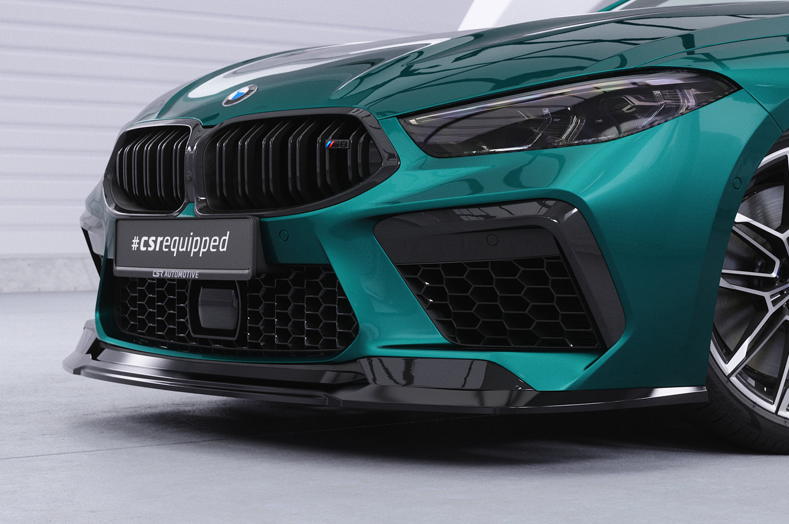 CSR Frontspoiler | Cup-Spoilerlippe mit ABE für BMW M8 Competition (F91/F92/F93) CSL508-S Strukturiert schwarz matt (keine Lackierung erforderlich)