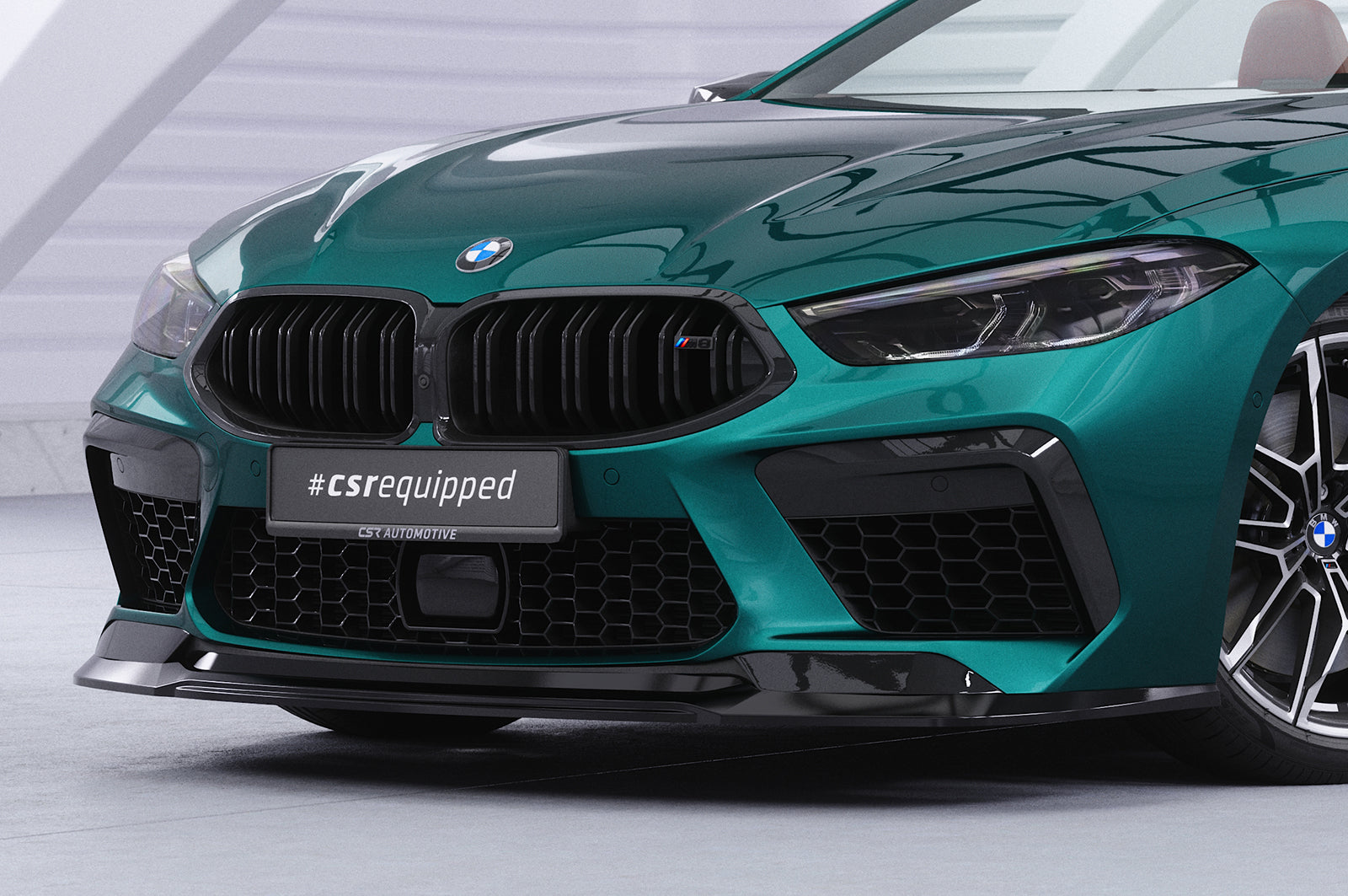 CSR Frontspoiler | Cup-Spoilerlippe mit ABE für BMW M8 Competition (F91/F92/F93) CSL508-S Strukturiert schwarz matt (keine Lackierung erforderlich)