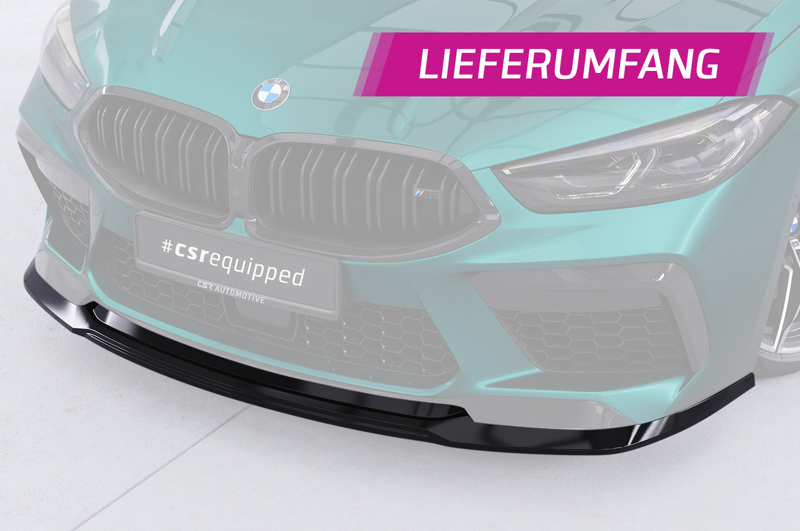CSR Frontspoiler | Cup-Spoilerlippe mit ABE für BMW M8 Competition (F91/F92/F93) CSL508-S Strukturiert schwarz matt (keine Lackierung erforderlich)