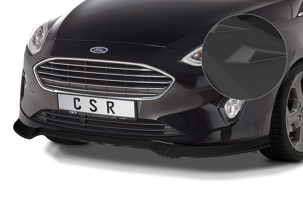 CSR Frontspoiler | Cup-Spoilerlippe mit ABE für Ford Fiesta MK8 CSL510-S Strukturiert schwarz matt (keine Lackierung erforderlich)