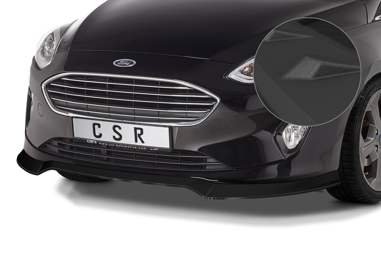 CSR Frontspoiler | Cup-Spoilerlippe mit ABE für Ford Fiesta MK8 CSL510-S Strukturiert schwarz matt (keine Lackierung erforderlich)