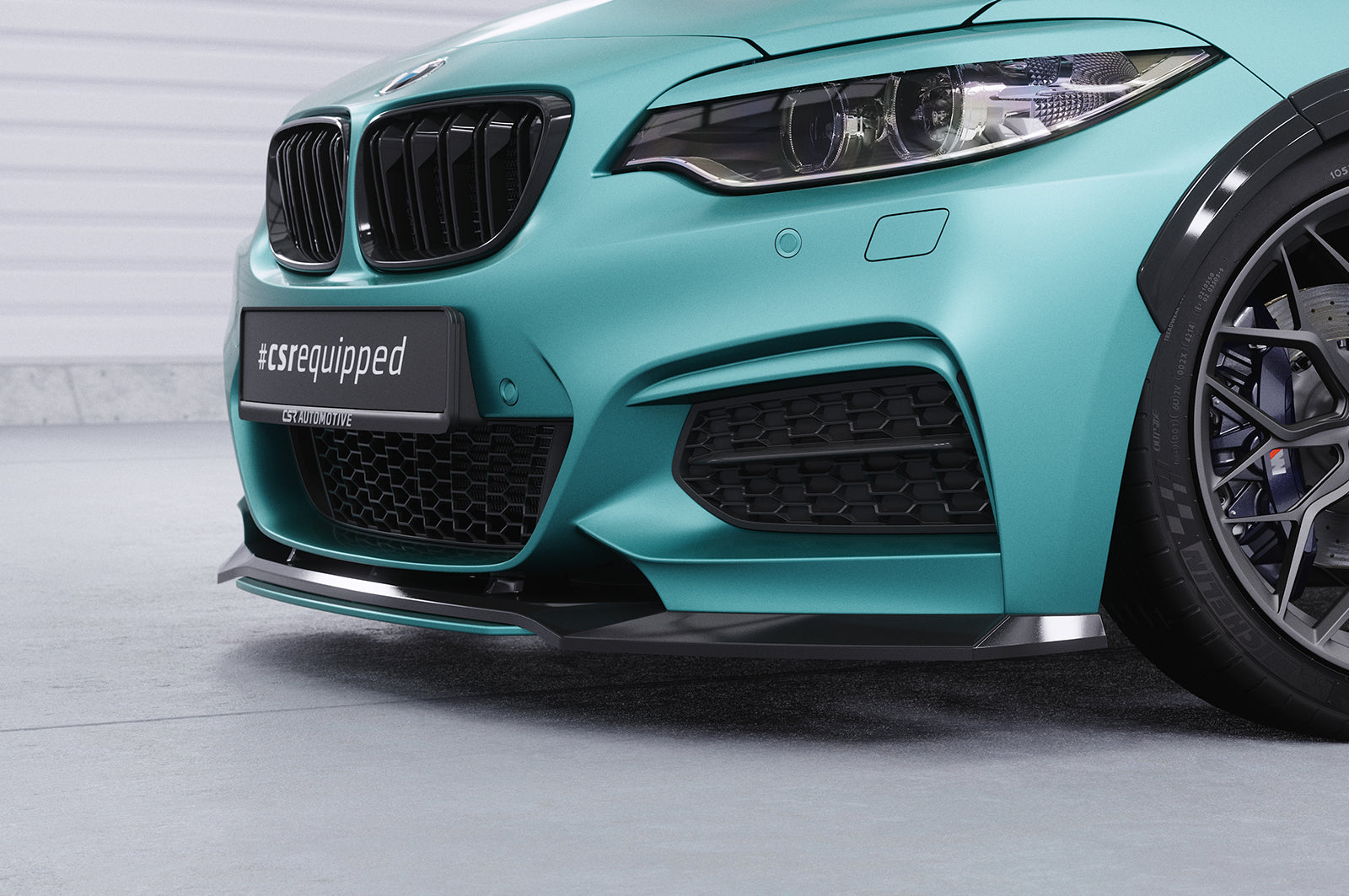 CSR Frontspoiler | Cup-Spoilerlippe mit ABE für BMW 2er (F22/F23) M-Paket CSL514-S Strukturiert schwarz matt (keine Lackierung erforderlich)
