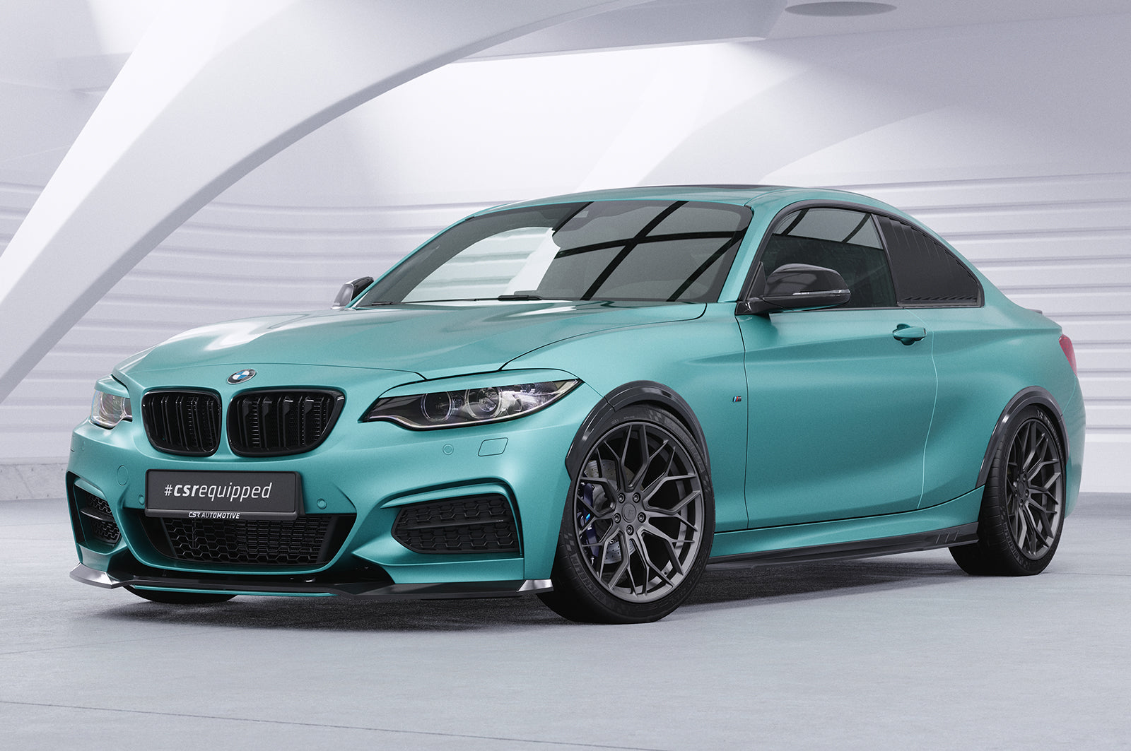 CSR Frontspoiler | Cup-Spoilerlippe mit ABE für BMW 2er (F22/F23) M-Paket CSL514-C Carbon Look Hochglanz (keine Lackierung erforderlich)