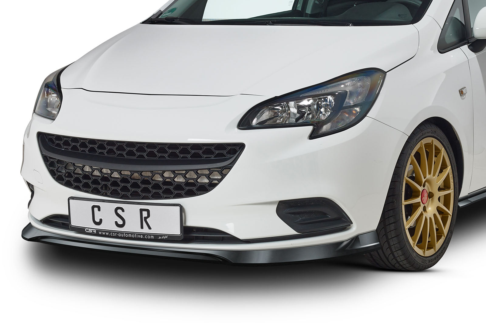 CSR Frontspoiler | Cup-Spoilerlippe mit ABE für Opel Corsa E CSL516-G Glossy schwarz Hochglanz (keine Lackierung erforderlich)