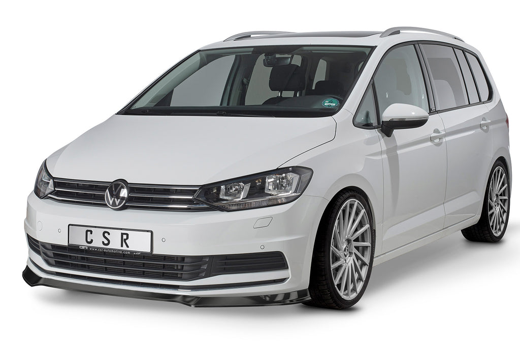 CSR Frontspoiler | Cup-Spoilerlippe mit ABE für VW Touran II (Typ 5T) CSL517-C Carbon Look Hochglanz (keine Lackierung erforderlich)
