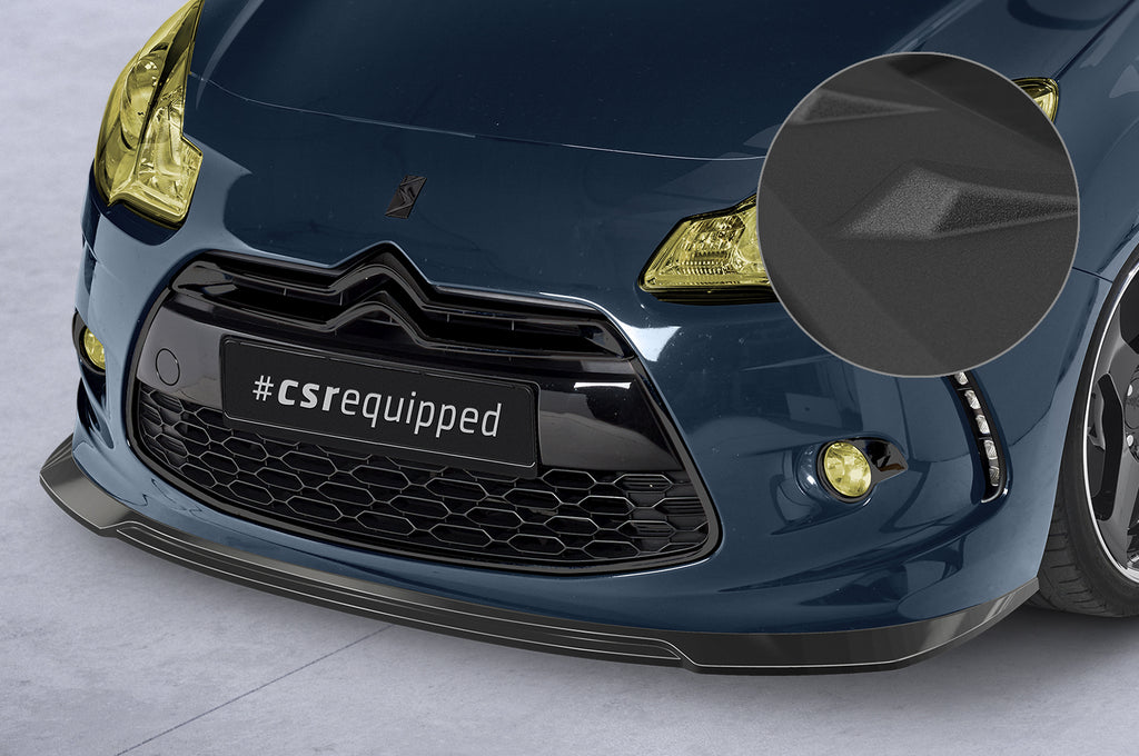 CSR Frontspoiler | Cup-Spoilerlippe mit ABE für Citroen DS3 CSL518-S Strukturiert schwarz matt (keine Lackierung erforderlich)