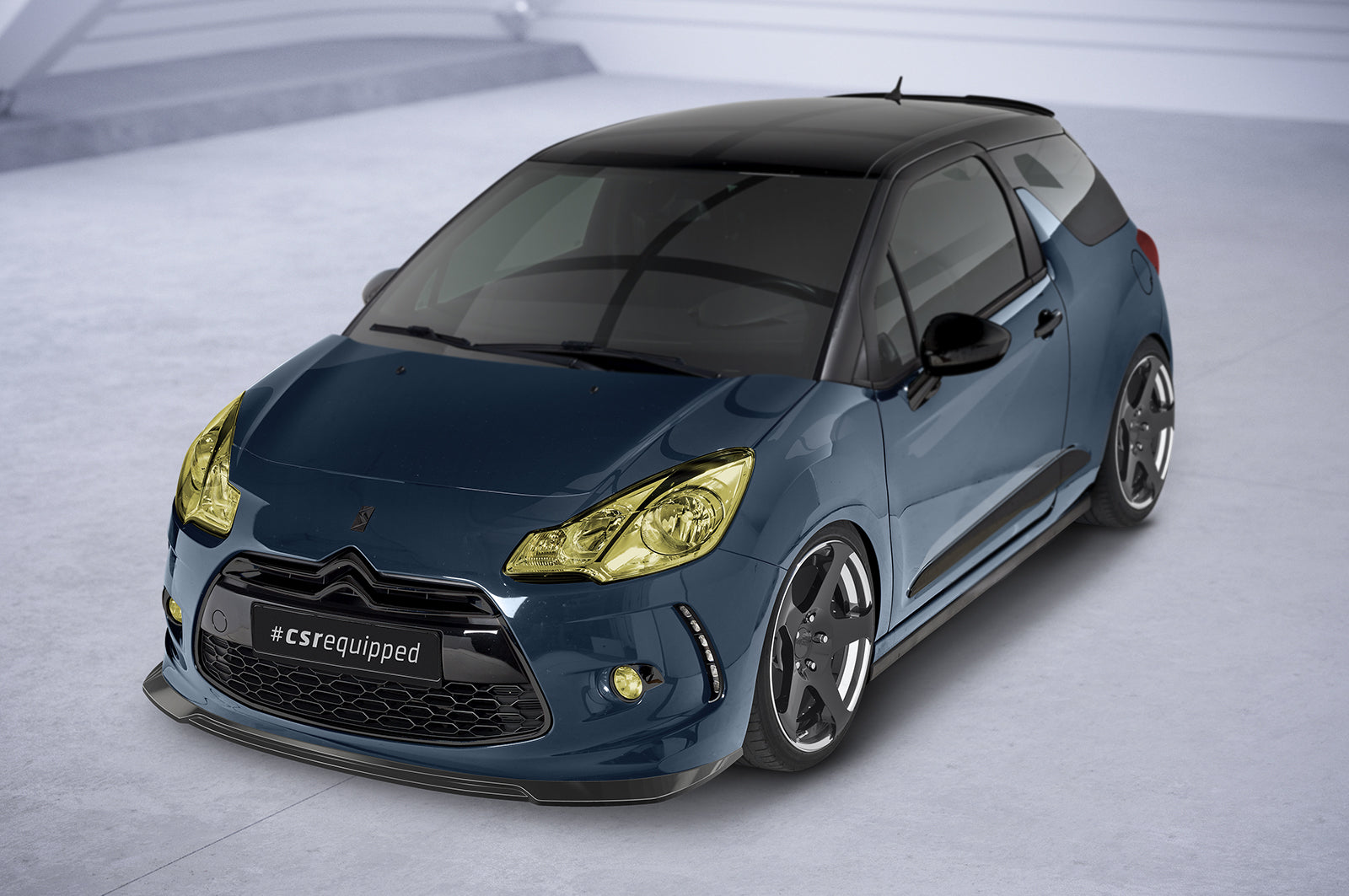 CSR Frontspoiler | Cup-Spoilerlippe mit ABE für Citroen DS3 CSL518-S Strukturiert schwarz matt (keine Lackierung erforderlich)