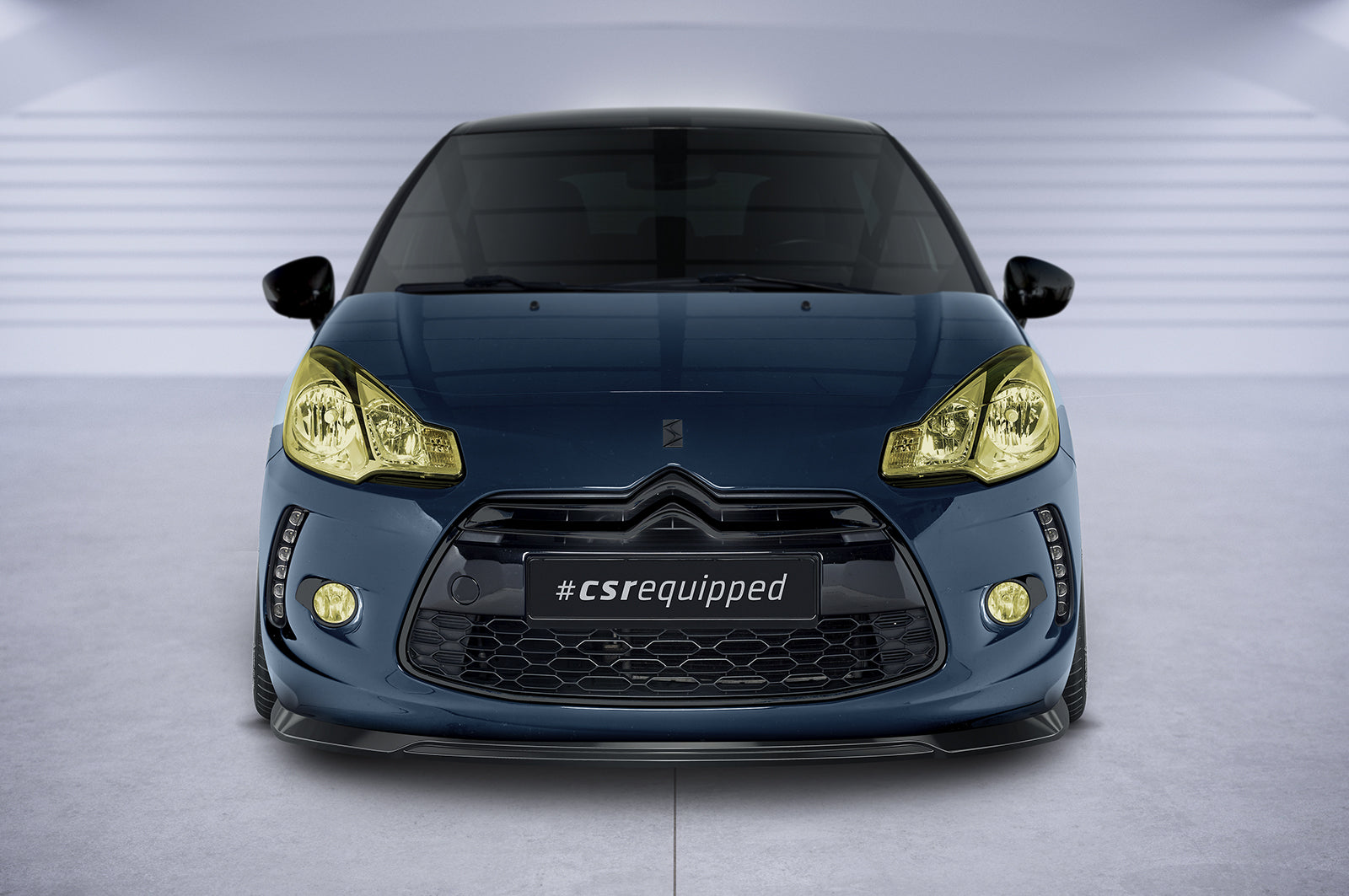 CSR Frontspoiler | Cup-Spoilerlippe mit ABE für Citroen DS3 CSL518-S Strukturiert schwarz matt (keine Lackierung erforderlich)