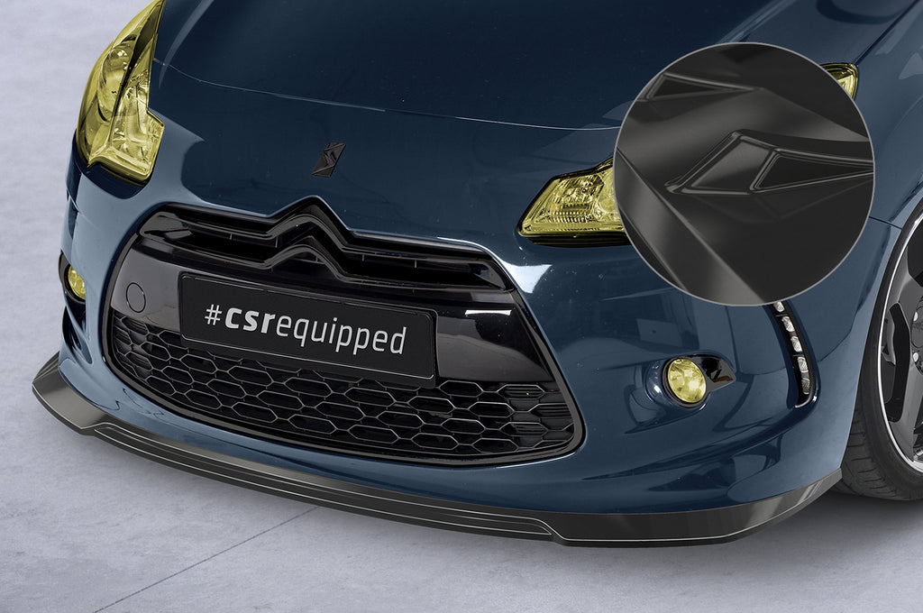 CSR Frontspoiler | Cup-Spoilerlippe mit ABE für Citroen DS3 CSL518-G Glossy schwarz Hochglanz (keine Lackierung erforderlich)