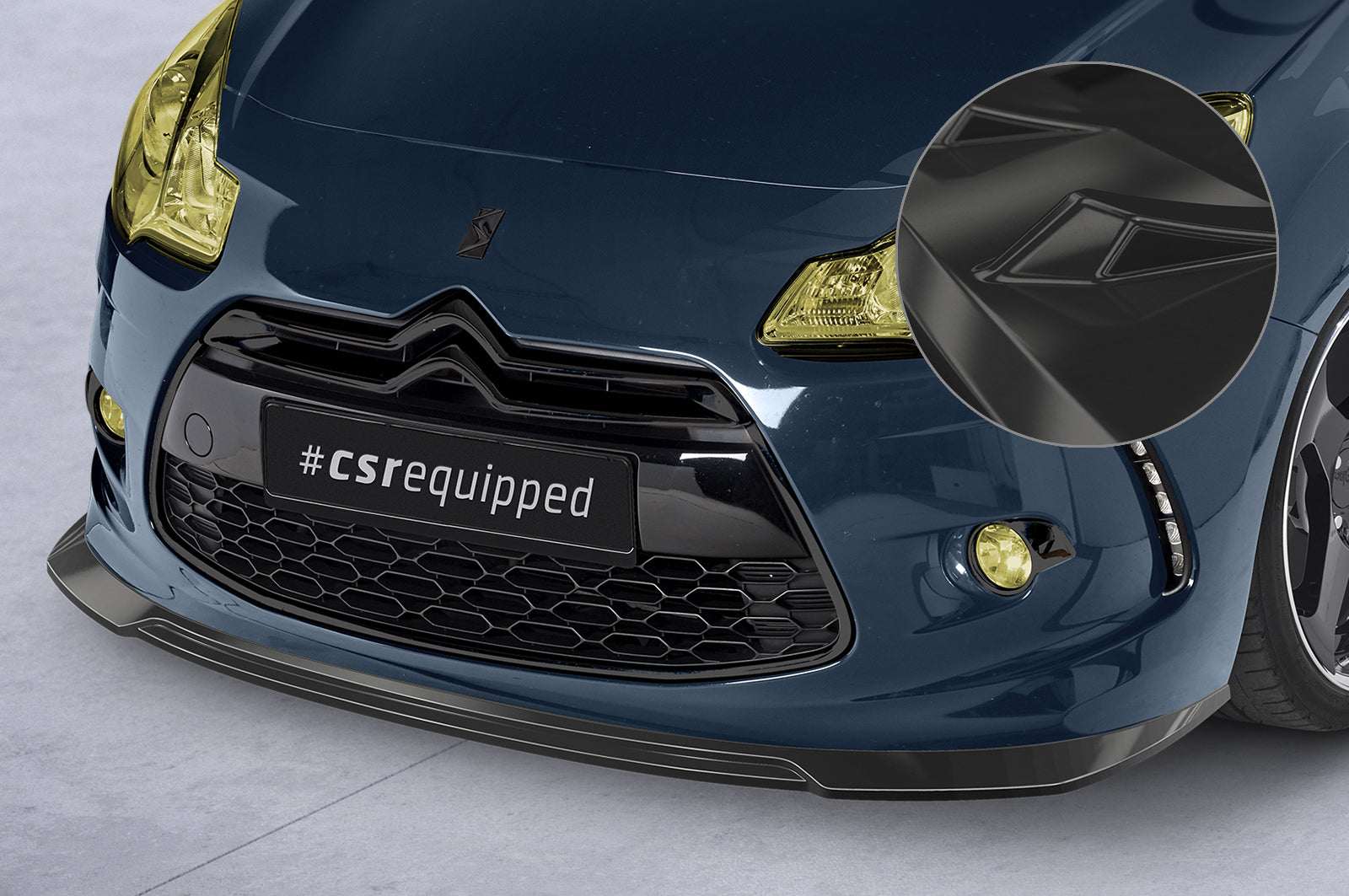 CSR Frontspoiler | Cup-Spoilerlippe mit ABE für Citroen DS3 CSL518-G Glossy schwarz Hochglanz (keine Lackierung erforderlich)