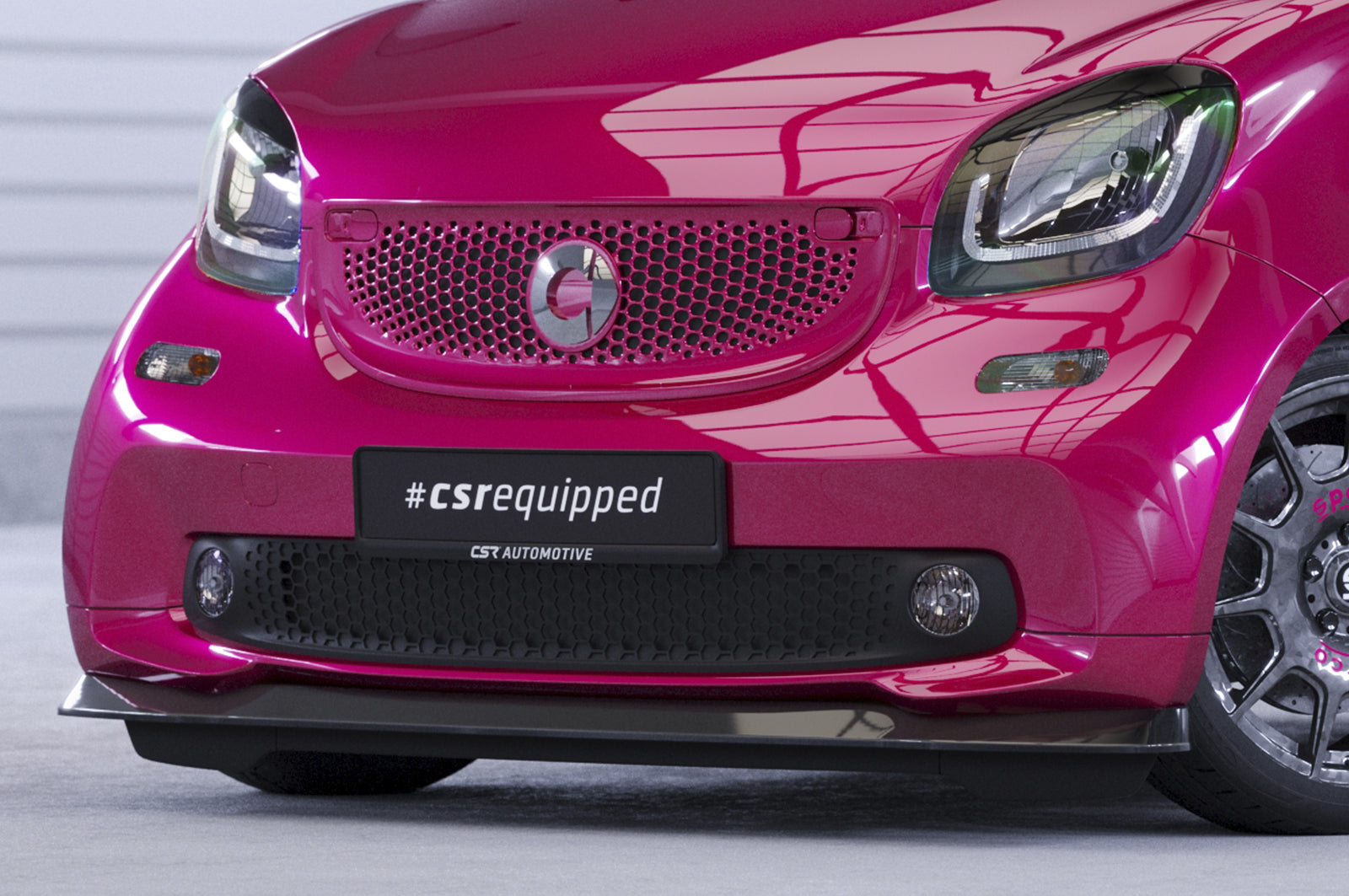 CSR Frontspoiler | Cup-Spoilerlippe mit ABE für Smart fortwo 453 CSL519-G Glossy schwarz Hochglanz (keine Lackierung erforderlich)