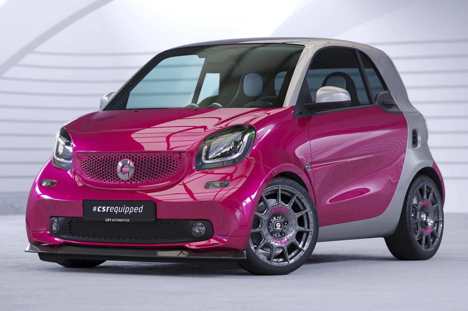 CSR Frontspoiler | Cup-Spoilerlippe mit ABE für Smart fortwo 453 CSL519-S Strukturiert schwarz matt (keine Lackierung erforderlich)