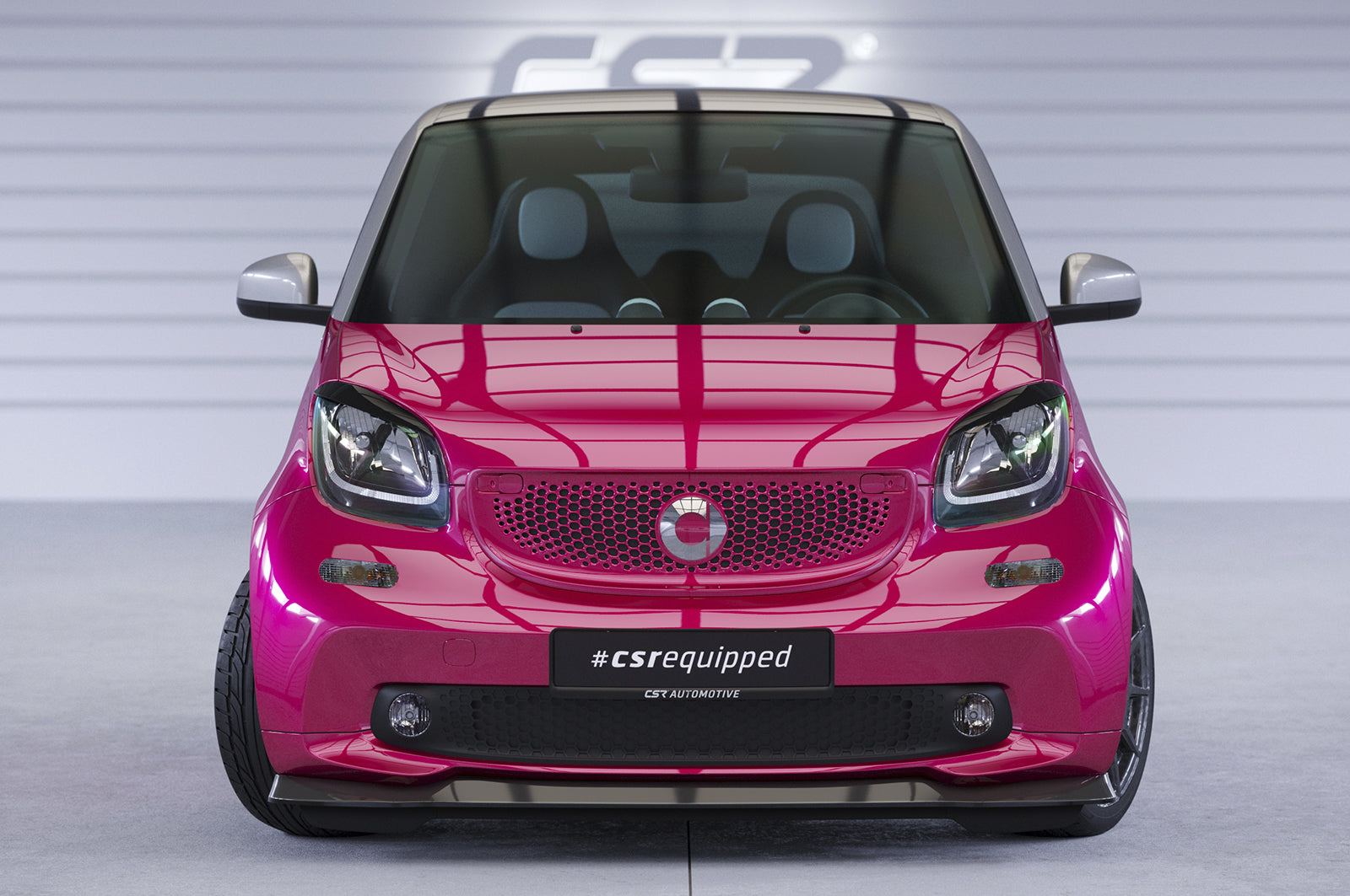 CSR Frontspoiler | Cup-Spoilerlippe mit ABE für Smart fortwo 453 CSL519-G Glossy schwarz Hochglanz (keine Lackierung erforderlich)