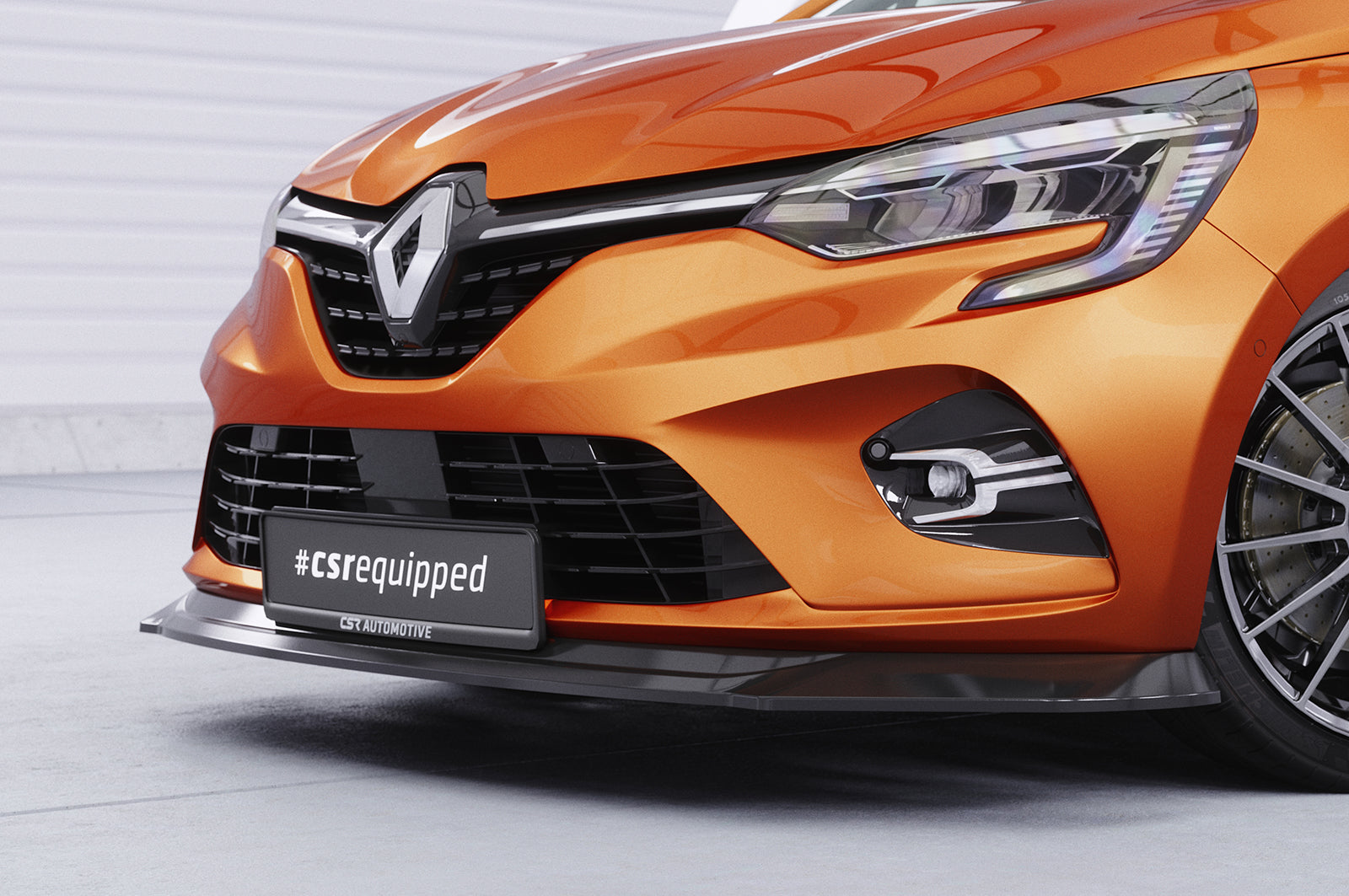 CSR Frontspoiler | Cup-Spoilerlippe mit ABE für Renault Clio V CSL520-G Glossy schwarz Hochglanz (keine Lackierung erforderlich)
