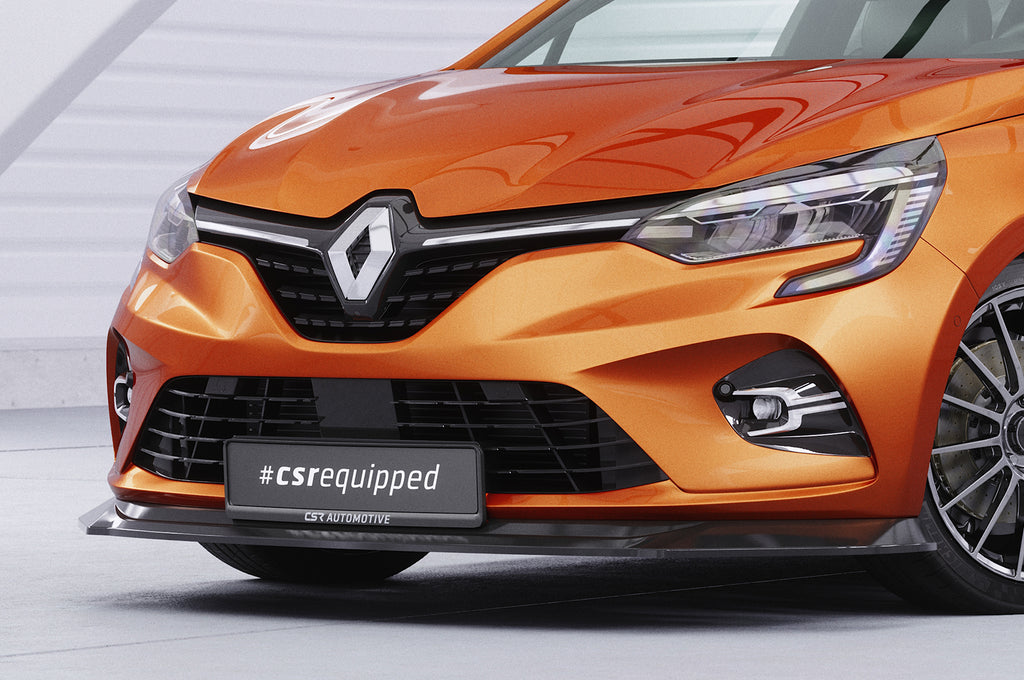 CSR Frontspoiler | Cup-Spoilerlippe mit ABE für Renault Clio V CSL520-C Carbon Look Hochglanz (keine Lackierung erforderlich)