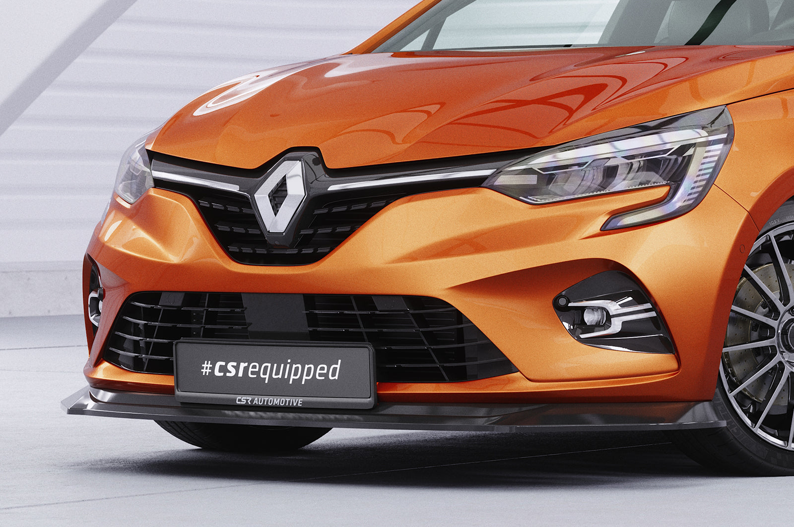 CSR Frontspoiler | Cup-Spoilerlippe mit ABE für Renault Clio V CSL520-C Carbon Look Hochglanz (keine Lackierung erforderlich)