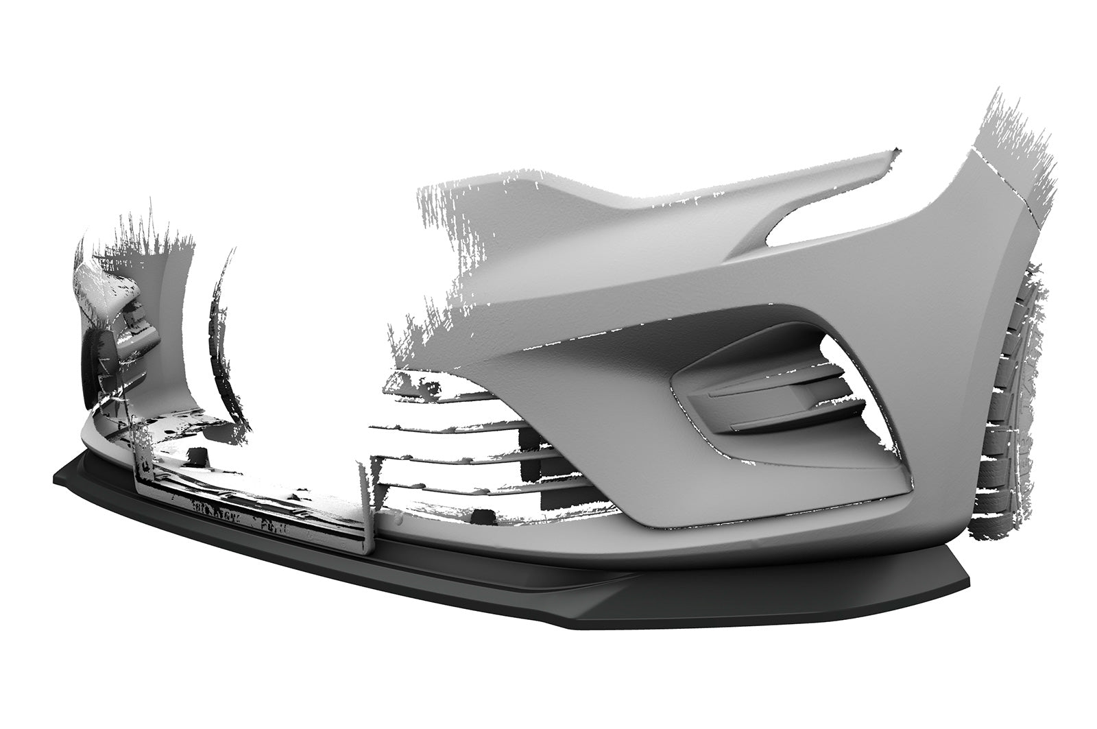 CSR Frontspoiler | Cup-Spoilerlippe mit ABE für Renault Clio V CSL520-L Lackierung erforderlich (unlackiert roh)