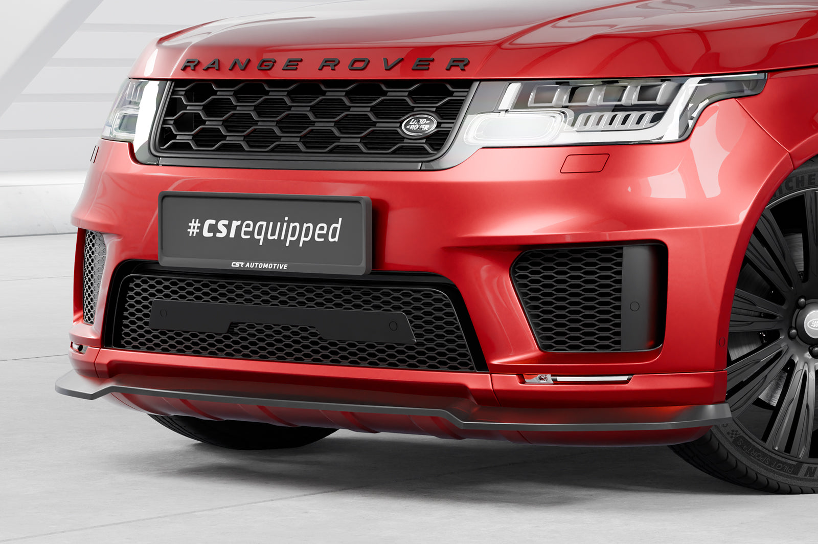 CSR Frontspoiler | Cup-Spoilerlippe mit ABE für Land Rover Range Rover Sport (L494) CSL521-S Strukturiert schwarz matt (keine Lackierung erforderlich)