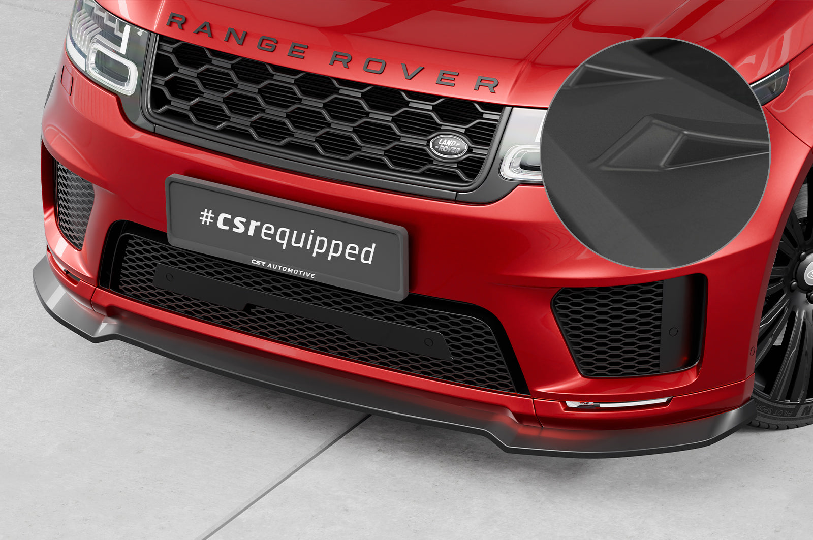 CSR Frontspoiler | Cup-Spoilerlippe mit ABE für Land Rover Range Rover Sport (L494) CSL521-L Unlackiert roh (Lackierung erforderlich)