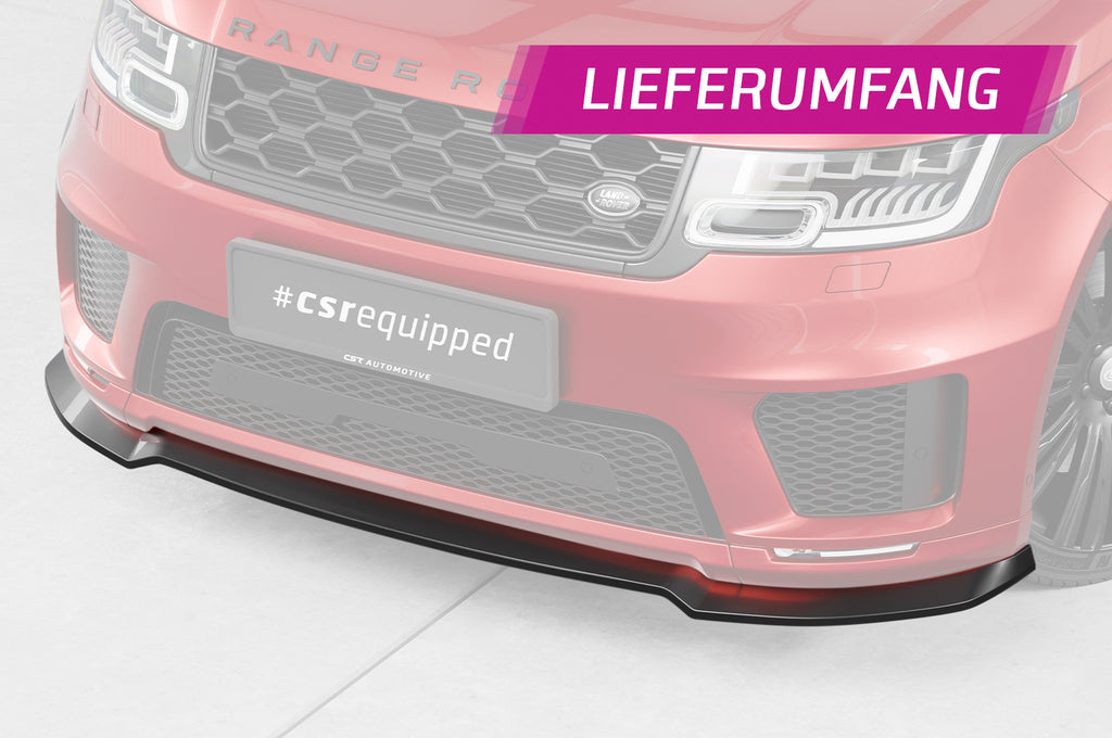 CSR Frontspoiler | Cup-Spoilerlippe mit ABE für Land Rover Range Rover Sport (L494) CSL521-G Glossy schwarz Hochglanz (keine Lackierung erforderlich)