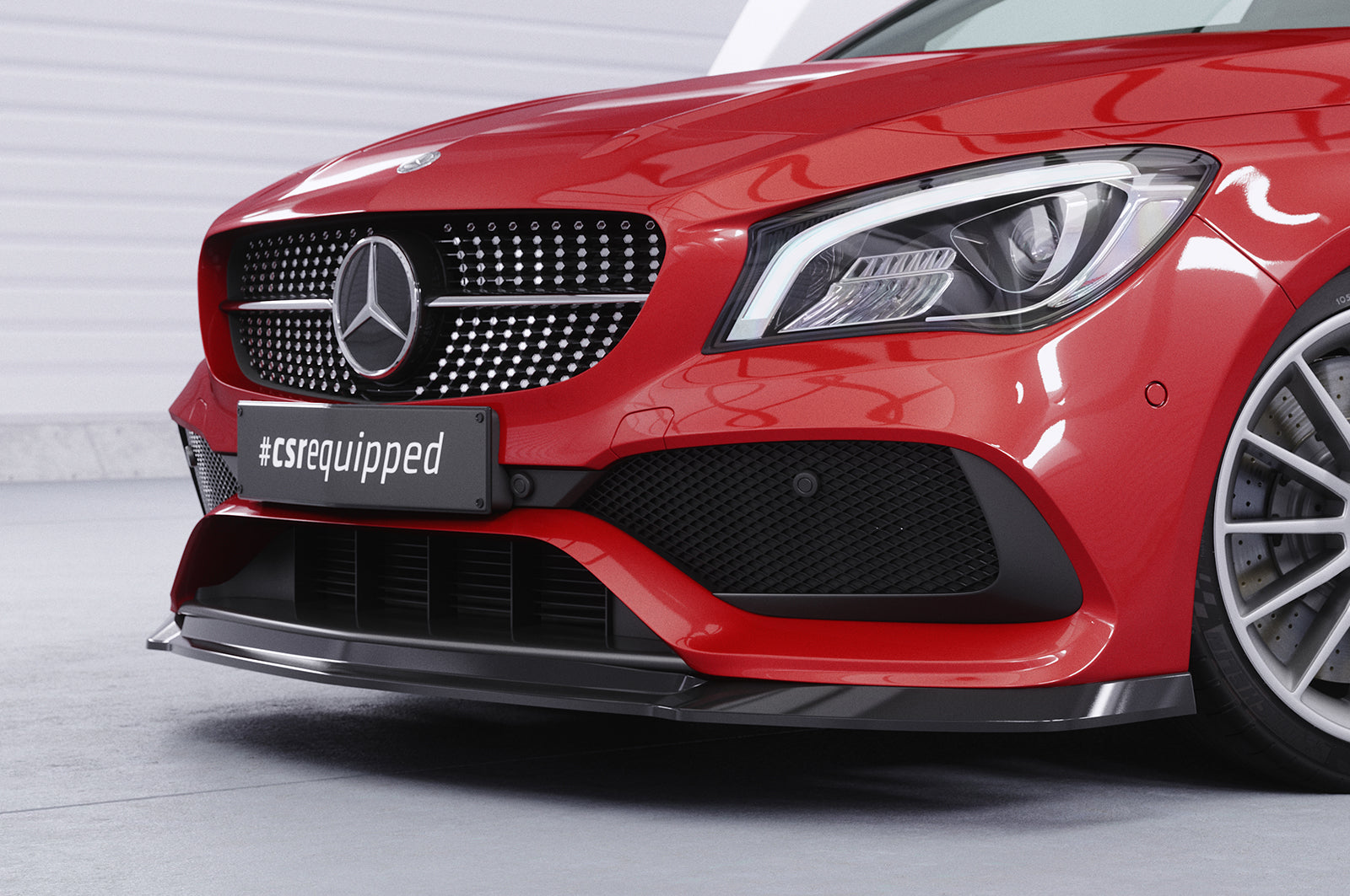 CSR Frontspoiler | Cup-Spoilerlippe mit ABE für Mercedes-Benz CLA 117 AMG-Line CSL522-C Carbon Look Hochglanz (keine Lackierung erforderlich)