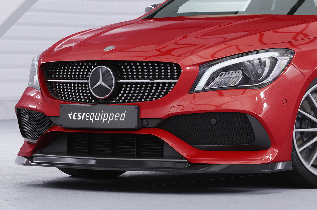 CSR Frontspoiler | Cup-Spoilerlippe mit ABE für Mercedes-Benz CLA 117 AMG-Line CSL522-C Carbon Look Hochglanz (keine Lackierung erforderlich)