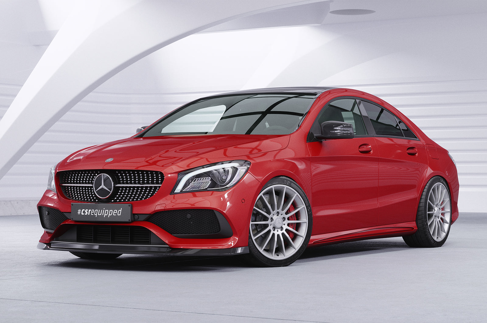 CSR Frontspoiler | Cup-Spoilerlippe mit ABE für Mercedes-Benz CLA 117 AMG-Line CSL522-G Glossy schwarz Hochglanz (keine Lackierung erforderlich)