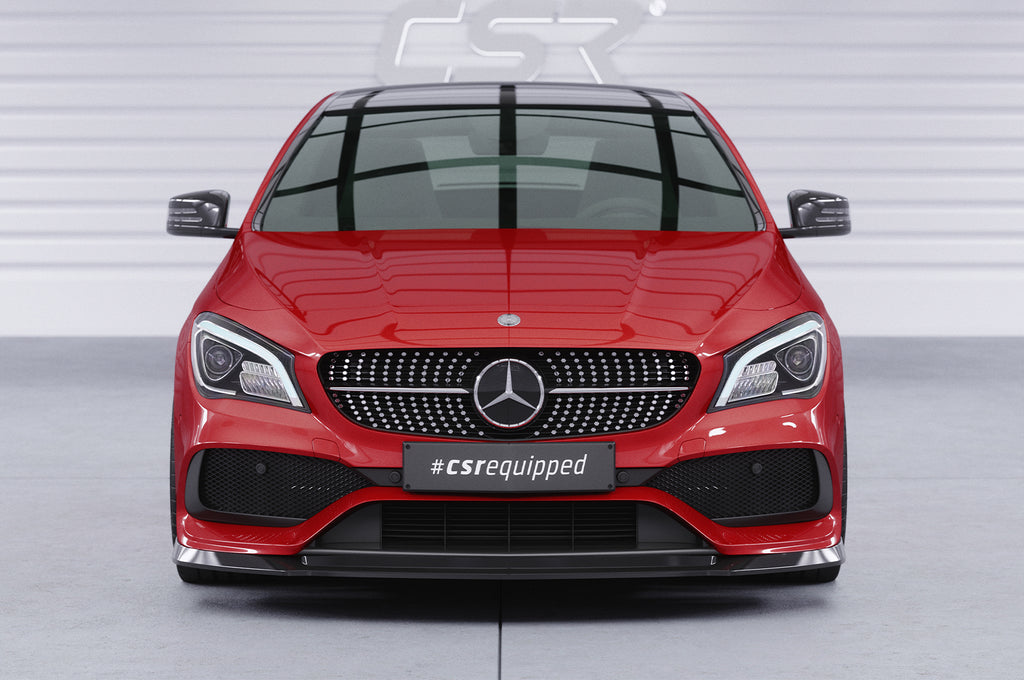 CSR Frontspoiler | Cup-Spoilerlippe mit ABE für Mercedes-Benz CLA 117 AMG-Line CSL522-C Carbon Look Hochglanz (keine Lackierung erforderlich)