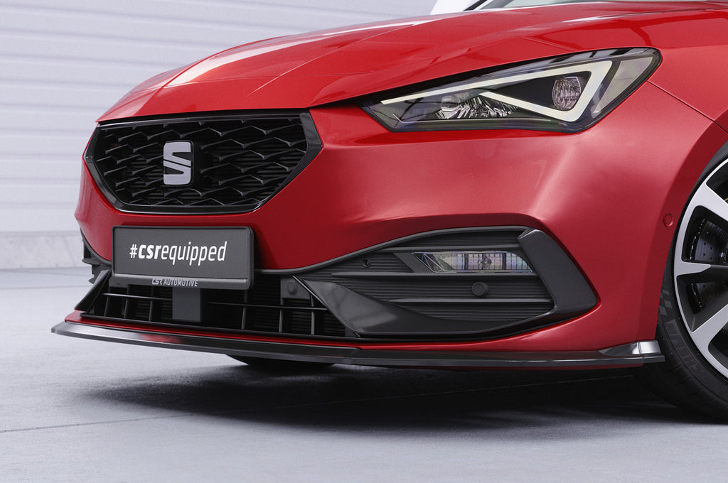 CSR Frontspoiler | Cup-Spoilerlippe mit ABE für Seat Leon 4 (Typ KL) CSL523-C Carbon Look Hochglanz (keine Lackierung erforderlich)