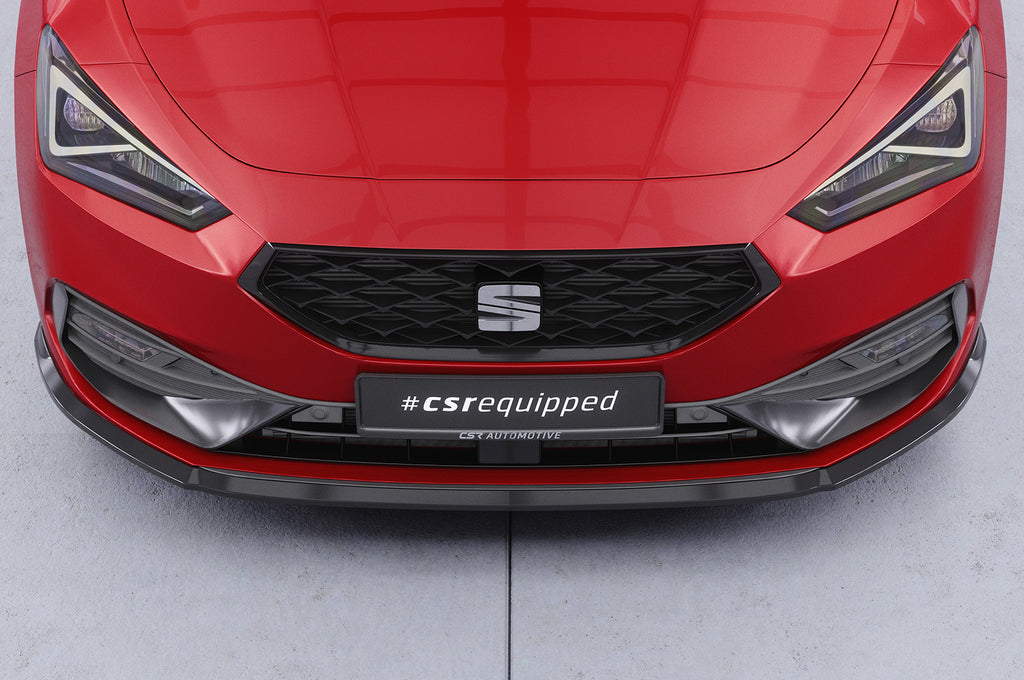 CSR Frontspoiler | Cup-Spoilerlippe mit ABE für Seat Leon 4 (Typ KL) CSL523-C Carbon Look Hochglanz (keine Lackierung erforderlich)