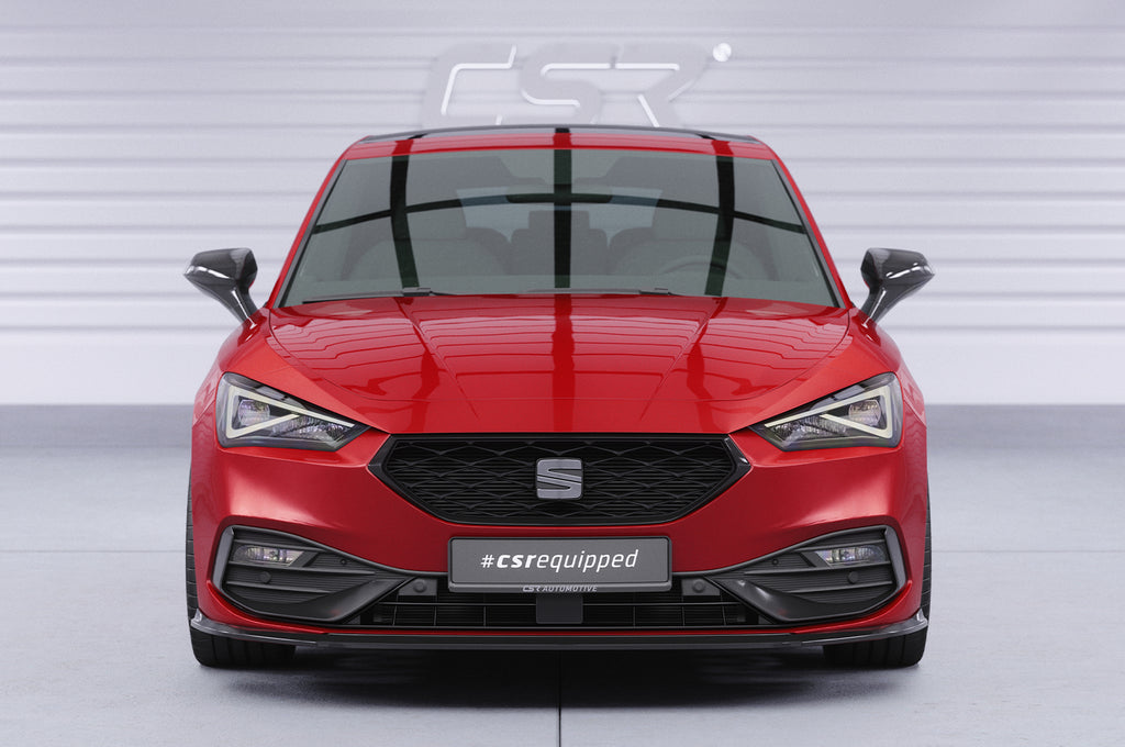 CSR Frontspoiler | Cup-Spoilerlippe mit ABE für Seat Leon 4 (Typ KL) CSL523-C Carbon Look Hochglanz (keine Lackierung erforderlich)