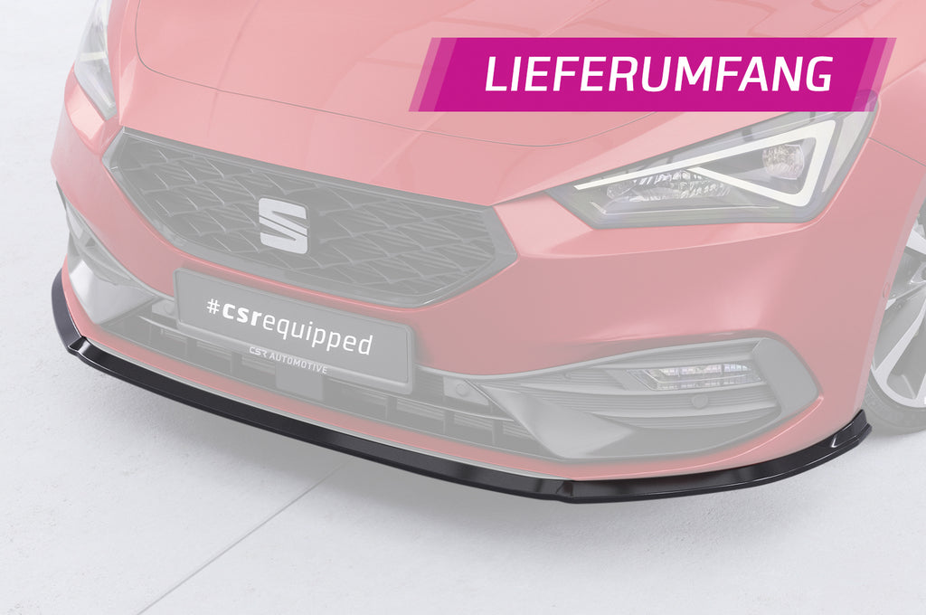 CSR Frontspoiler | Cup-Spoilerlippe mit ABE für Seat Leon 4 (Typ KL) CSL523-S Strukturiert schwarz matt (keine Lackierung erforderlich)