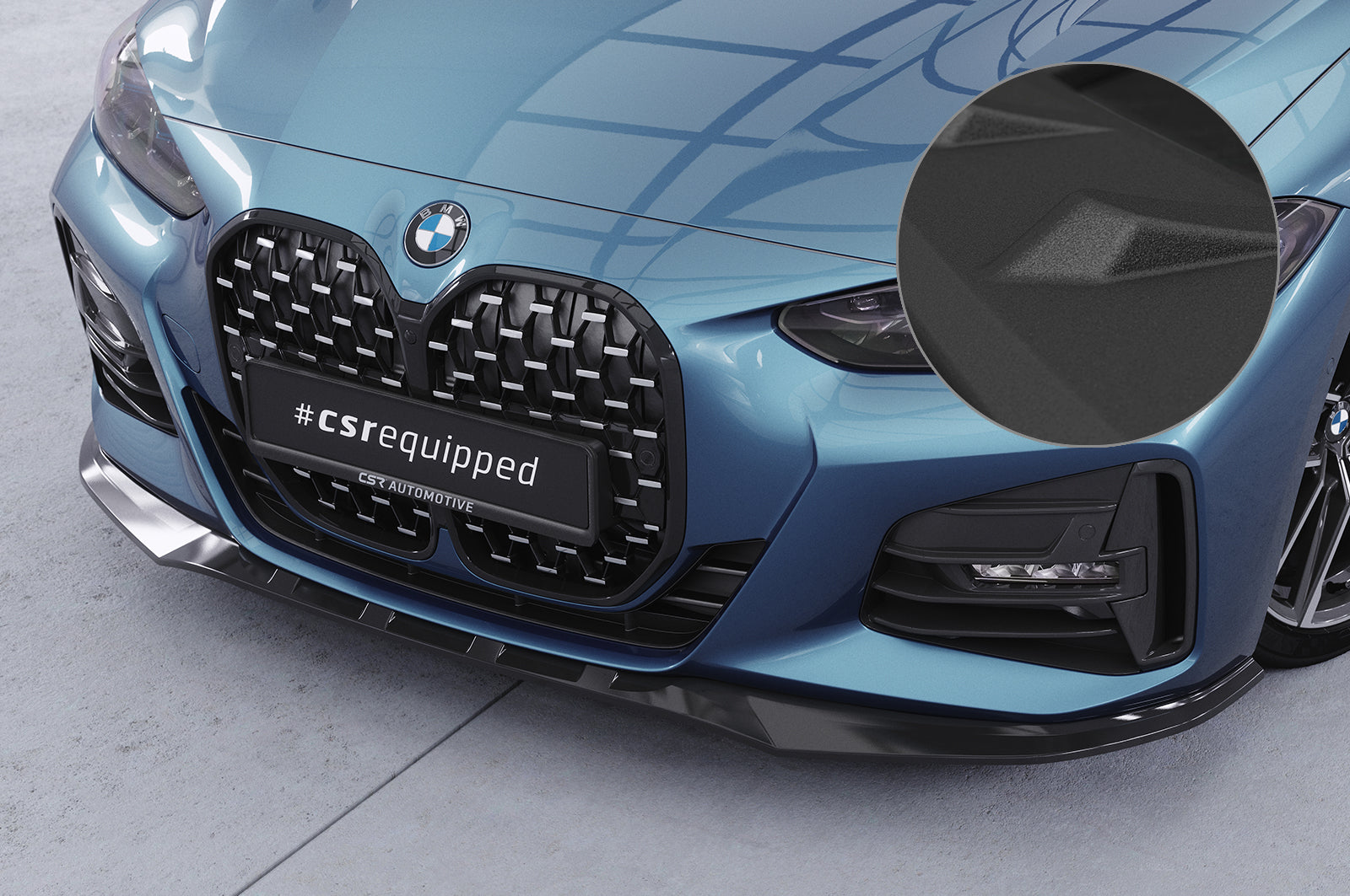 CSR Frontspoiler | Cup-Spoilerlippe mit ABE für BMW 4er (G22/G23) M-Paket und M440 CSL524-S Strukturiert schwarz matt (keine Lackierung erforderlich)