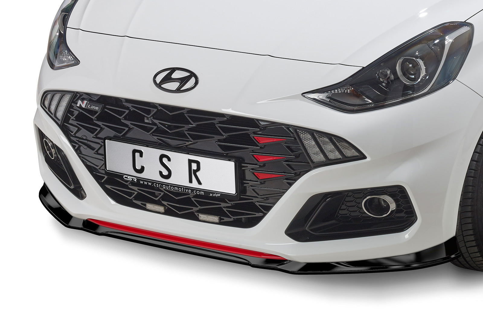 CSR Frontspoiler | Cup-Spoilerlippe mit ABE für Hyundai i10 (3. Gen) N-Line CSL525-C Carbon Look Hochglanz (keine Lackierung erforderlich)