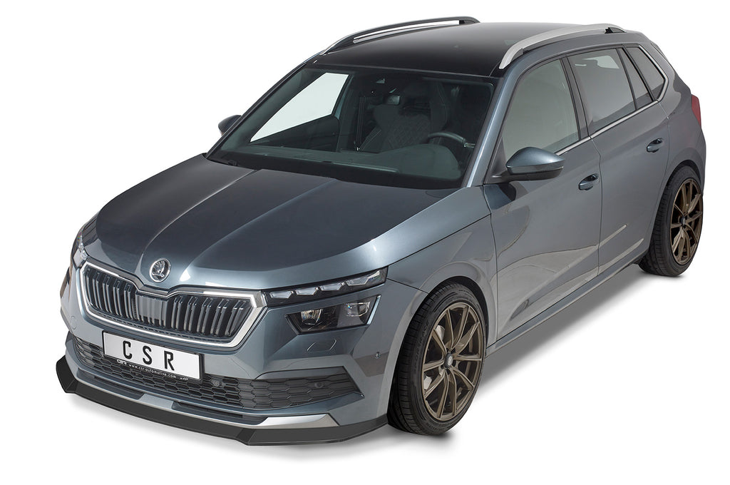 CSR Frontspoiler | Cup-Spoilerlippe mit ABE für Skoda Kamiq CSL527-C Carbon Look Hochglanz (keine Lackierung erforderlich)